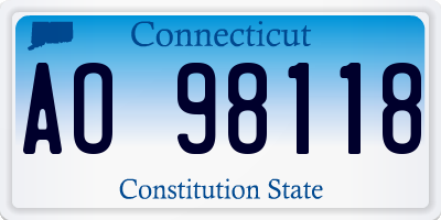 CT license plate AO98118