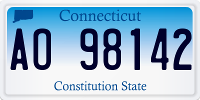 CT license plate AO98142
