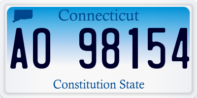 CT license plate AO98154