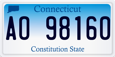 CT license plate AO98160
