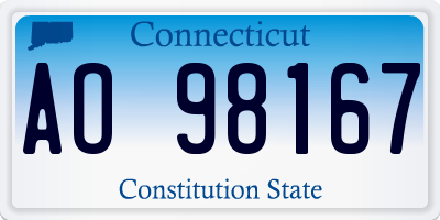 CT license plate AO98167