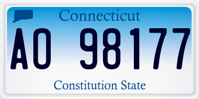 CT license plate AO98177
