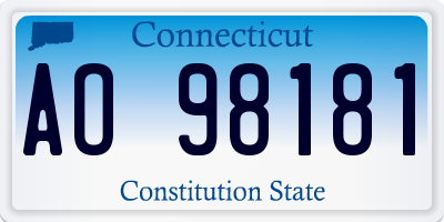 CT license plate AO98181