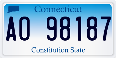CT license plate AO98187