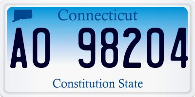 CT license plate AO98204
