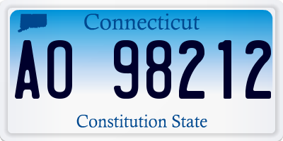 CT license plate AO98212