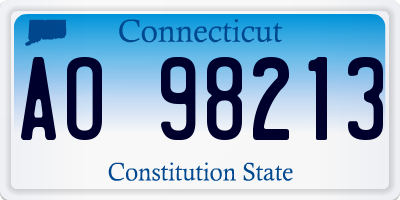 CT license plate AO98213