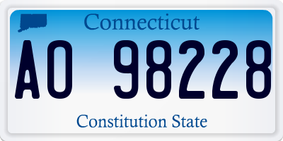 CT license plate AO98228