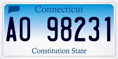 CT license plate AO98231