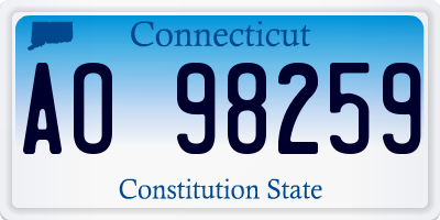CT license plate AO98259