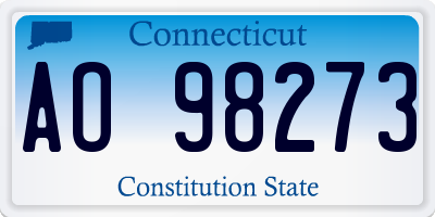 CT license plate AO98273