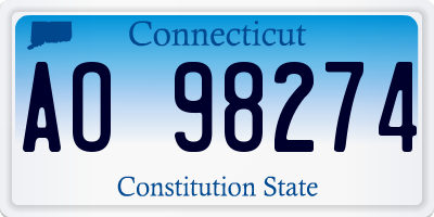 CT license plate AO98274