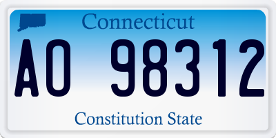 CT license plate AO98312