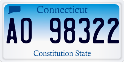 CT license plate AO98322