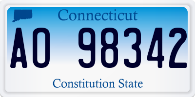 CT license plate AO98342