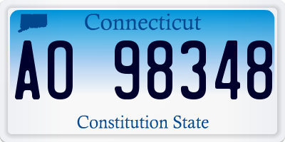 CT license plate AO98348
