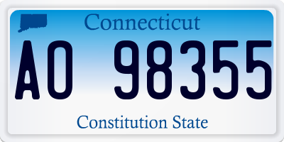 CT license plate AO98355