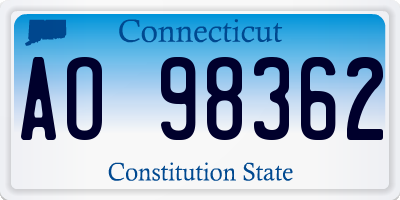 CT license plate AO98362