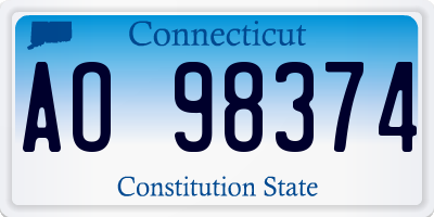 CT license plate AO98374