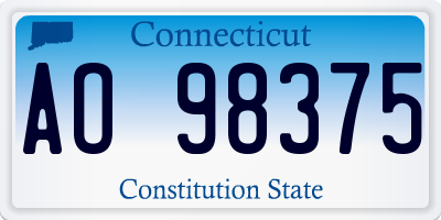 CT license plate AO98375