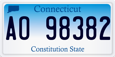 CT license plate AO98382