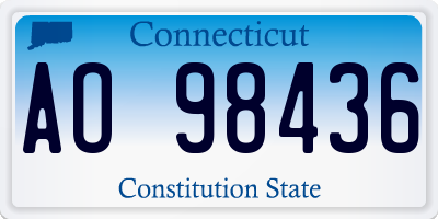 CT license plate AO98436