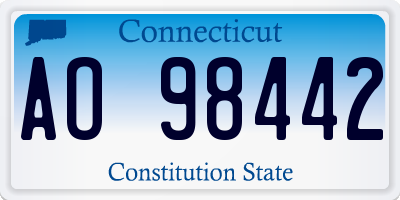 CT license plate AO98442