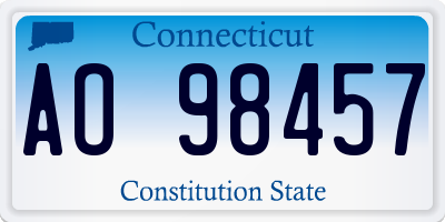 CT license plate AO98457