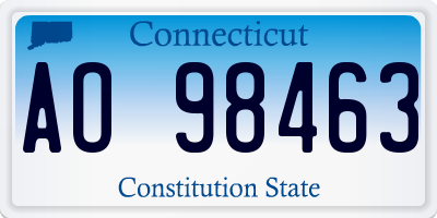 CT license plate AO98463