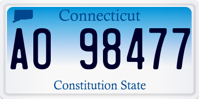 CT license plate AO98477