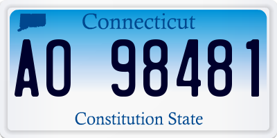 CT license plate AO98481