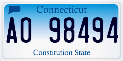 CT license plate AO98494