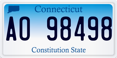 CT license plate AO98498