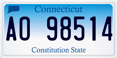 CT license plate AO98514
