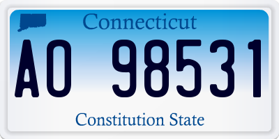 CT license plate AO98531