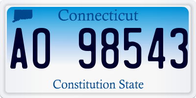 CT license plate AO98543