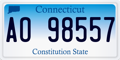 CT license plate AO98557