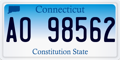CT license plate AO98562