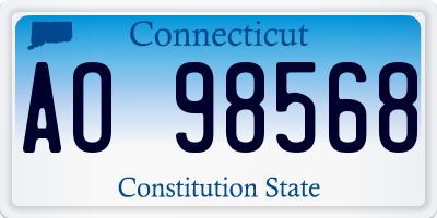 CT license plate AO98568
