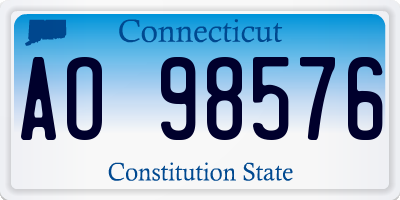 CT license plate AO98576