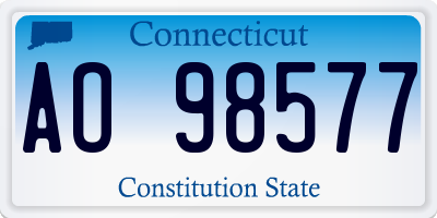 CT license plate AO98577