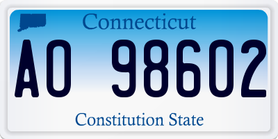 CT license plate AO98602