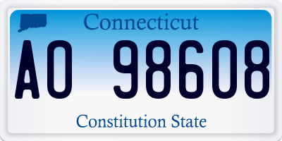 CT license plate AO98608