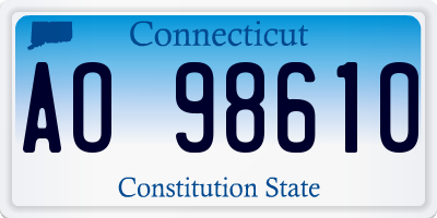 CT license plate AO98610