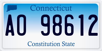 CT license plate AO98612