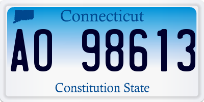 CT license plate AO98613