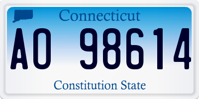CT license plate AO98614