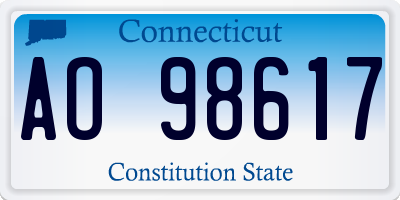 CT license plate AO98617
