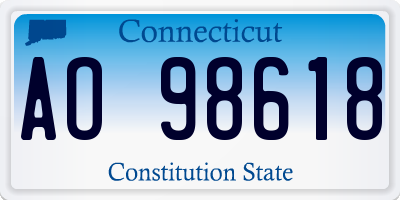 CT license plate AO98618