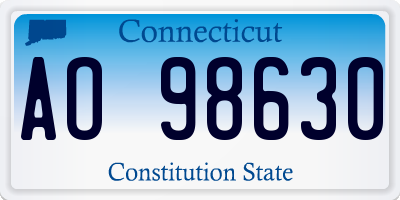 CT license plate AO98630